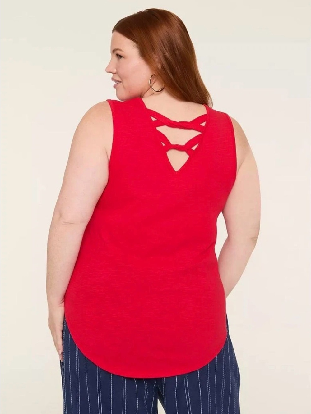 Lane Bryant Red Sleeveless Strappy Back Tank, Size 26/28